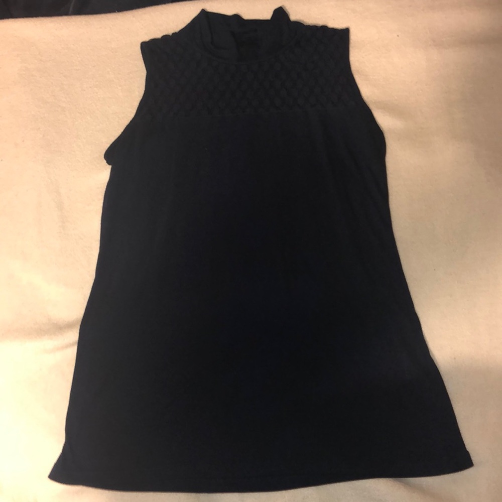 Navy Blue Mock Neck Shirt